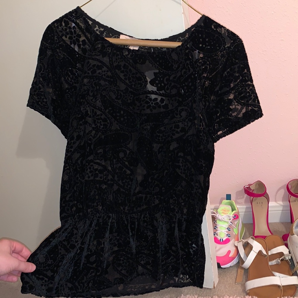Black lace blouse